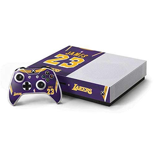 Skinit NBA Los Angeles Lakers Xbox One S Console and Controller Bundle Skin - LeBron James Lakers Purple Jersey Design - Ultra Thin, Lightweight Vinyl Decal Protection