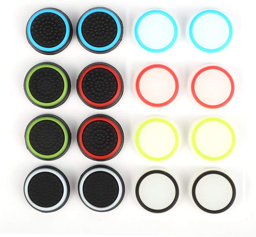 Silicone Thumb Grips Thumb Stick Caps Thumbstick Covers For PS4 / PS3 / Xbox One / Xbox 360 / Wii U Controllers 8 Pairs/16-Pack RELIAN
