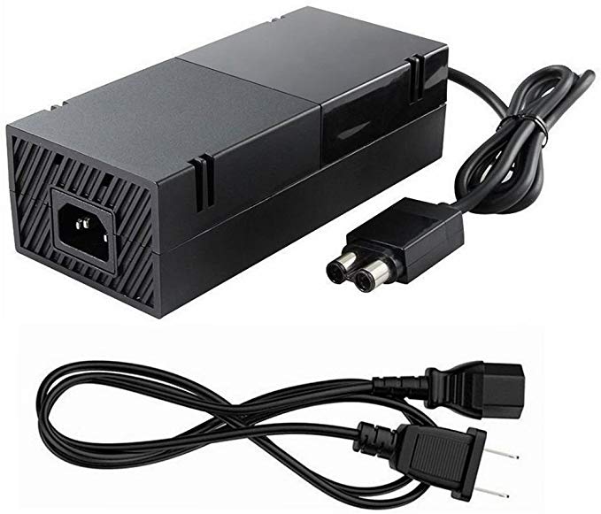 Rinbers Microsoft AC Adapter Power Supply Unit Brick Style with Power Cord Cable for Xbox One Console 100 - 127V , Black