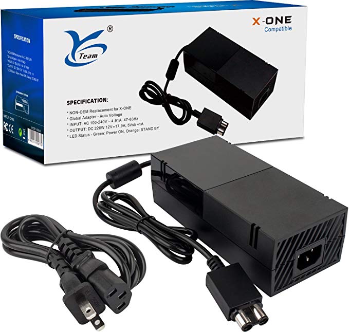 Xbox One Power Supply, AC Power Adapter for Xbox One with Cable, Replacement Xbox One Power Brick[QUIET VERSION]