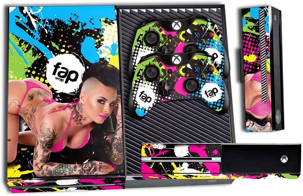 Xbox One Console Designer Skin for Microsoft Xbox One System Plus Two(2) Decals For: Xbox One Controller - Christy Mack Neon Splatter