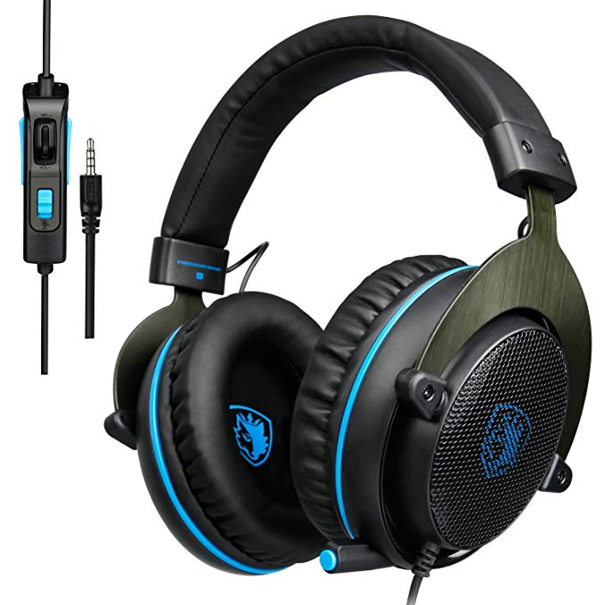 SADES R3 Gaming Headset Headphone Wired 3.5mm Stereo Over-Ear with Mic Volume Control for PC/New Xbox One/PS4/Mac