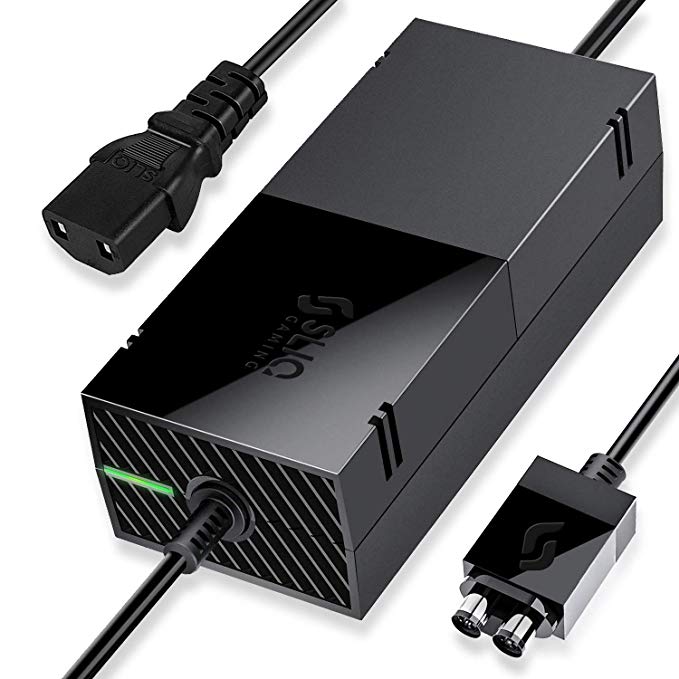 Sliq Official Xbox One Power Supply Brick with Power Cable - Improved Air Flow Cooling System - Includes 1-Year Warranty