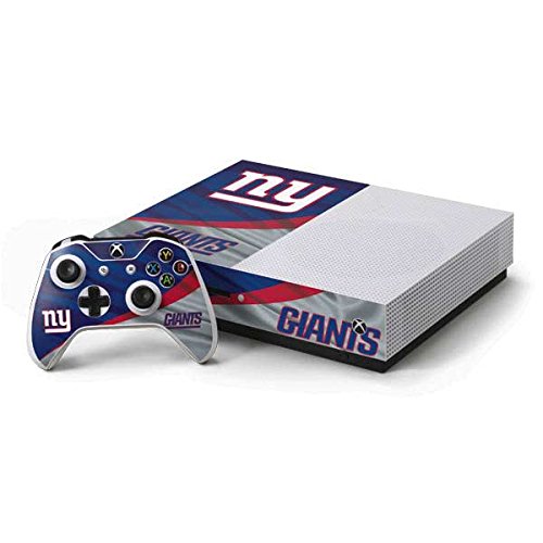 Skinit NFL New York Giants Xbox One S Console and Controller Bundle Skin - New York Giants Design - Ultra Thin, Lightweight Vinyl Decal Protection