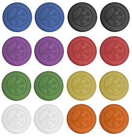 Grip-iT Analog Stick Covers, Set of 16 (Blue, Black, Red, Green, Purple, Yellow, Orange, & Clear)
