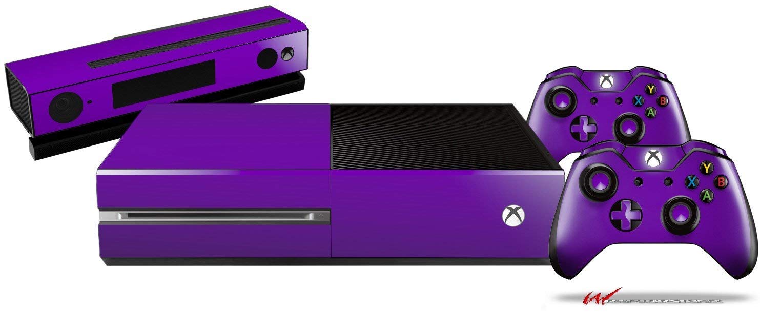 Solids Collection Purple - Holiday Bundle Decal Style Skin Set fits XBOX One Console, Kinect and 2 Controllers (XBOX SYSTEM SOLD SEPARATELY)