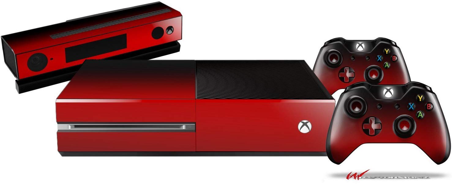 Smooth Fades Red Black - Holiday Bundle Decal Style Skin fits XBOX One Console Original, Kinect and 2 Controllers (XBOX SYSTEM NOT INCLUDED)