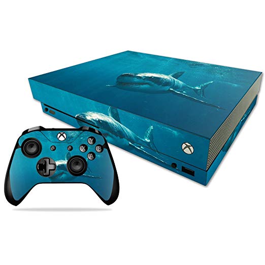 MightySkins Skin for Microsoft Xbox One X - Shark | Protective, Durable, and Unique Vinyl Decal wrap Cover | Easy to Apply, Remove, and Change Styles | Made in The USA