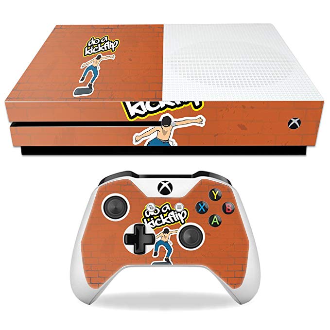 MightySkins Skin for Microsoft Xbox One S – Kickflip | Protective, Durable, and Unique Vinyl Decal wrap Cover | Easy to Apply, Remove, and Change Styles | Made in The USA
