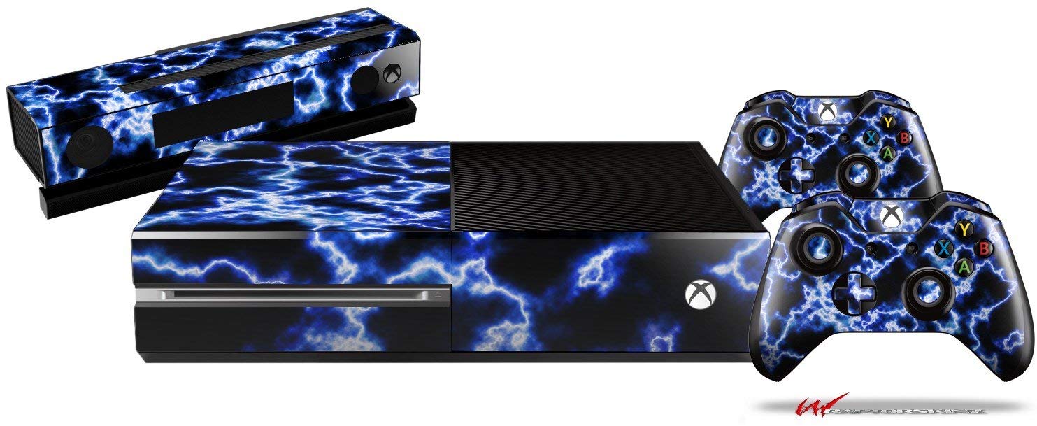 Electrify Blue - Holiday Bundle Decal Style Skin Set fits XBOX One Console, Kinect and 2 Controllers (XBOX SYSTEM SOLD SEPARATELY)
