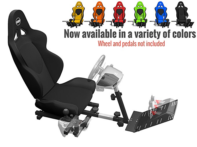 Openwheeler Racing Wheel Stand Cockpit Black on Black | For Logitech G29 | G920 and Logitech G27 | G25 | Thrustmaster | Fanatec Wheels | Racing wheel & controllers NOT included