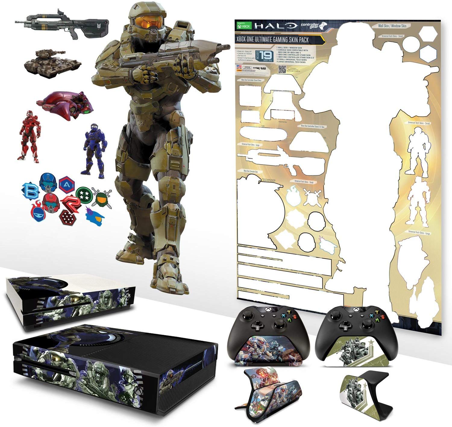 Controller Gear Halo 5 Ultimate Gaming Skin Pack - Officially Licensed by Microsoft - Xbox One